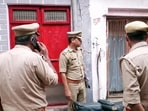 Police personnel conducting investigations in Ayodhya. (ANI VIDEO GRAB) Police personnel conducting investigations in Ayodhya. (ANI VIDEO GRAB)