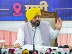 Punjab chief minister Bhagwant Mann addresses a gathering in Dhuri, Sangrur, on Tuesday. (@BhagwantMann X)