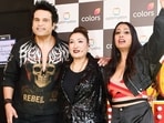Krushna Abhishek, Sunita Ahuja and Kashmera Shah during Laughter Chefs.