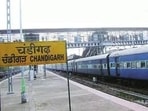 The tender for redeveloping Chandigarh railway station was floated in September 2022 and awarded in November 2022, with construction commencing in January 2023. (HT File) The tender for redeveloping Chandigarh railway station was floated in September 2022 and awarded in November 2022, with construction commencing in January 2023. (HT File)