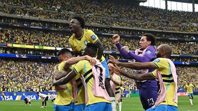 Brazil's players celebrate their second goal during the 2026 World Cup round of 32 football match between Brazil and Japan at the Houston Stadium in Houston. (AFP) Brazil's players celebrate their second goal during the 2026 World Cup round of 32 football match between Brazil and Japan at the Houston Stadium in Houston. (AFP)