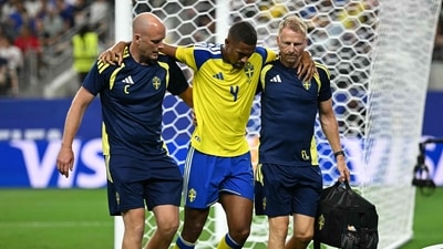 Isak Hien missed the match against France after he faced a hamstring injury in the previous group stage match against Japan.&nbsp; (AFP)