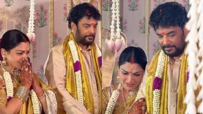 Khushbu Sundar and Sundar C got emotional at daughter Avantika's wedding.