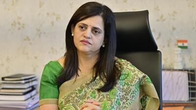 Mumbai, India - Oct. 24, 2025: Ashwini Bhide during the interview at Mantralaya in Mumbai, India, on Friday, October 24, 2025. (Photo by Anshuman Poyrekar/Hindustan Times) (Anshuman Poyrekar/HT Photo) Mumbai, India - Oct. 24, 2025: Ashwini Bhide during the interview at Mantralaya in Mumbai, India, on Friday, October 24, 2025. (Photo by Anshuman Poyrekar/Hindustan Times) (Anshuman Poyrekar/HT Photo)