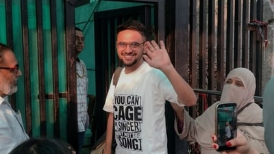 Umar Khalid returning to jail after a brief interim bail recently. (Photo: FB/UmarKhalidJNU) Umar Khalid returning to jail after a brief interim bail recently. (Photo: FB/UmarKhalidJNU)