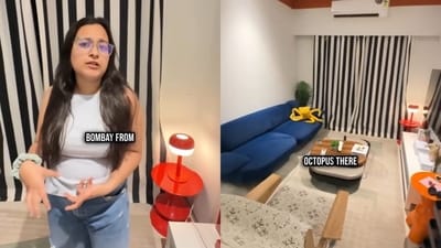 A woman showed her 700 sqft serviced apartment in Andheri, revealing she paid ₹2 lakh a month. (Instagram/arya_kothari) A woman showed her 700 sqft serviced apartment in Andheri, revealing she paid ₹2 lakh a month. (Instagram/arya_kothari)