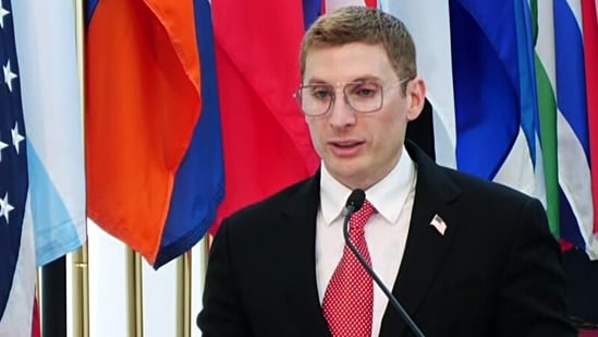US Under Secretary of Economic Affairs Jacob Helberg heaped praise on India's tech dominance. (ANI Video Grab)