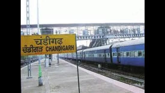 The tender for redeveloping Chandigarh railway station was floated in September 2022 and awarded in November 2022, with construction commencing in January 2023. (HT File)