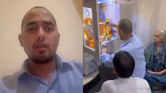 A video that surfaced after his return shows Ayush participating in Hindu prayers and religious rituals. (X/@Sharroh45)