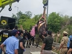 Trapped between water pipes, gaur rescued in dramatic multi-agency operation on Sinhagad Road
