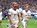 Harry Kane celebrates after scoring his team's first goal against Congo in Atlanta, Georgia. (Getty Images via AFP)
