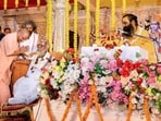 File photo of Uttar Pradesh Chief Minister Yogi Adityanath with Mahant Nritya Gopal Das (second from Left), in Ayodhya, Uttar Pradesh. 