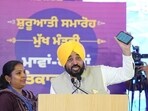 Punjab Chief Minister Bhagwant Singh Mann launches the Mukh Mantri Maavan Dheeyan Satkar Yojna portal in Dhuri on Wednesday.