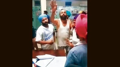 A screengrab of some of the people at the 220-kV Gausgarh power grid in Sahnewal on the day of the incident. (HT Photo) A screengrab of some of the people at the 220-kV Gausgarh power grid in Sahnewal on the day of the incident. (HT Photo)