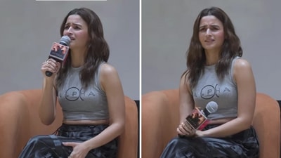 Alia Bhatt interacting with the audience at an Alpha event in Rajasthan. Alia Bhatt interacting with the audience at an Alpha event in Rajasthan.