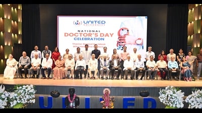 Doctor’s day celebrations underway in Prayagraj on Wednesday (HT photo)