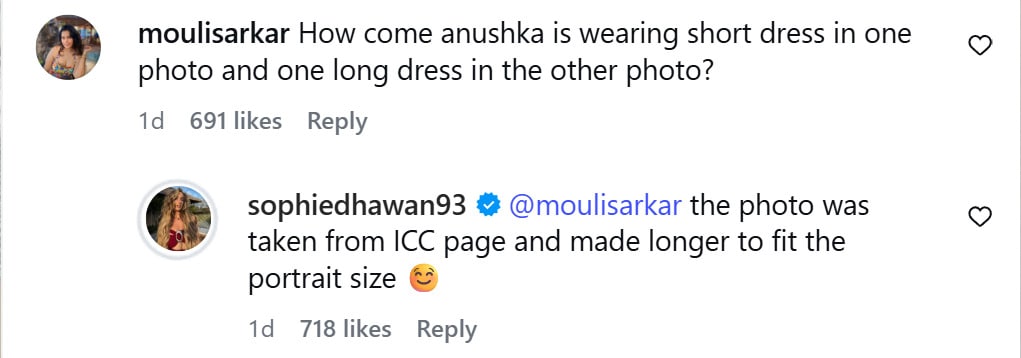 Sophie Dhawan clears the air