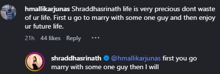 Her reply to a man asking her to first marry. Her reply to a man asking her to first marry.