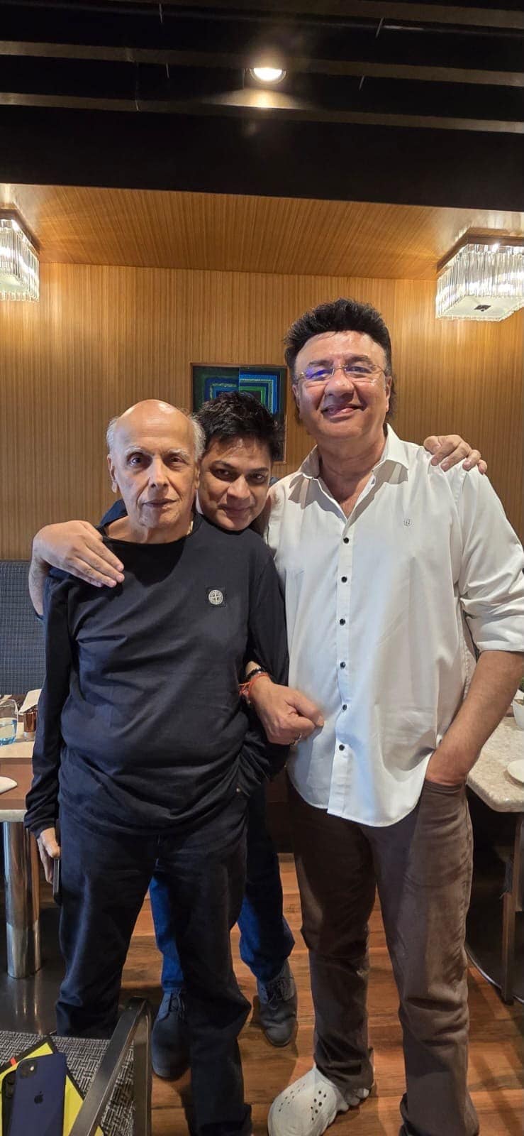 Mahesh Bhatt with Imran Zahid and Anu Malik. Mahesh Bhatt with Imran Zahid and Anu Malik.