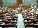 Lok Sabha proceedings underway during the second part of the Budget Session of Parliament in New Delhi.