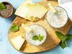 Sugar-Free Muskmelon Mint Lassi With Chia Seeds