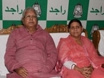 RJD chief Lalu Prasad with former Bihar CM and senior leader Rabri Devi. (Santosh Kumar/HT)