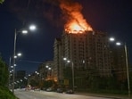 In the Sviatoshynskyi and Darnytskyi districts, fire broke out in homes and debris trapped people in buildings.