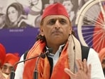 SP chief Akhilesh Yadav addresses a press conference at the party headquarters in Lucknow on Thursday. (HT Photo) SP chief Akhilesh Yadav addresses a press conference at the party headquarters in Lucknow on Thursday. (HT Photo)
