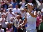 Poland's Iga Swiatek celebrates after winning her second round match against Czech Republic's Karolina Pliskova(REUTERS)