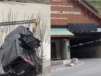 After exiting the north portal, the road takes a sharp turn towards the right, which was misjudged by the driver.