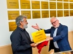 SS Rajamouli with Thierry Frémaux, the director of the Institut Lumière and the Cannes Film Festival.