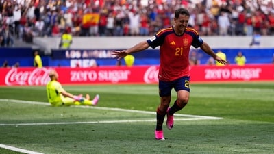 Mikel Oyarzabal scored a brace, taking his tournament tally to four goals. (AP Photo/Mark J. Terrill)