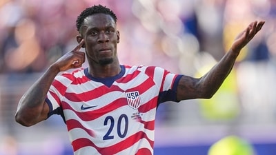 Folarin Balogun scored before being sent off as the United States secured a 2-0 victory over Bosnia and Herzegovina on Wednesday to book their place in the World Cup Round of 16. (AP Photo) Folarin Balogun scored before being sent off as the United States secured a 2-0 victory over Bosnia and Herzegovina on Wednesday to book their place in the World Cup Round of 16. (AP Photo)