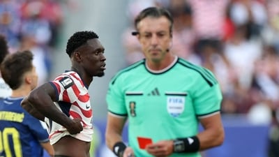 Fans took to social media to question the officiating of referee Raphael Claus during USA vs Bosnia and Herzegovina. (Getty Images via AFP) Fans took to social media to question the officiating of referee Raphael Claus during USA vs Bosnia and Herzegovina. (Getty Images via AFP)