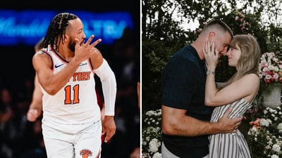 Taylor Swift and fiancé Travis Kelce have reportedly invited the starting five of the New York Knicks to their wedding celebration. (L - Jalen Brunson/IG ; R - Taylor Swift/IG) Taylor Swift and fiancé Travis Kelce have reportedly invited the starting five of the New York Knicks to their wedding celebration. (L - Jalen Brunson/IG ; R - Taylor Swift/IG)