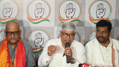 Rajendra Pal Gautam addresses a press conference in Lucknow on Thursday. (HT)