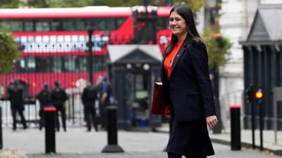 Britain's Secretary of State for Culture, Media and Sport Lisa Nandy walks on Downing Street. (REUTERS)