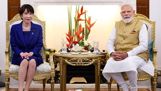 PM Narendra Modi met with Japan's PM Sanae Takaichi in New Delhi to strengthen ties between the two countries on the occassion of the 75th anniversary of establishing diplomatic ties (PTI)
