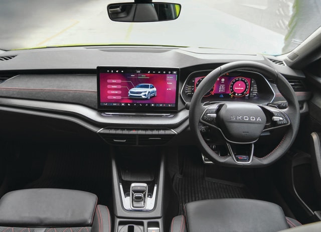 The car has digital dials and a new 13-inch touchscreen. The car has digital dials and a new 13-inch touchscreen.