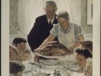 As unions and worker protections weakened from the 1980s on, the massive US economy grew around the working classes rather than for them. (Above) Norman Rockwell’s Freedom from Want (1943). (Wikimedia)