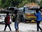 Civic officials said dewatering pumps and manual labour were deployed to clear the inundated stretches. (HT picture)