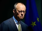 German Chancellor Friedrich Merz looks on during a press conference, on July 2, 2026 in the garden of the Chancellery in Berlin, one day after the coalition committee consultations on a major package of reforms. (AFP)