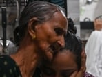 Mumbai, India. July 02, 2026 - Badrunisa, Aslam Shaikh's sister and his daughter, Shabnam, mourned his passing. Aslam Shaikh, a 55-year-old Sakinaka resident, died after falling into an open manhole during maintenance work on Khairani Road, Sakinaka, Mumbai. India. July 2, 2026. (Photo by Raju Shinde/HT Photo) (Raju Shinde)