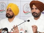 Punjab Congress chief Amarinder Singh Raja Warring and former chief minister Charanjit Singh Channi. (Sourced)