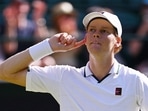 Italy's Jannik Sinner reacts during his third round match against Jenson Brooksby.