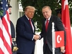 FILE PHOTO: U.S. President Donald Trump and Turkey's President Recep Tayyip Erdogan shake hands as they meet at the White House in Washington, D.C., U.S., September 25, 2025(REUTERS)