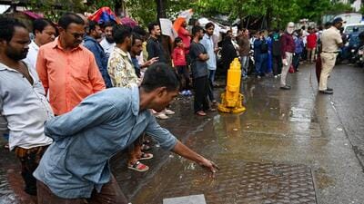A 55-year-old man died after falling into an open manhole in Saki Naka during maintenance work on July 2. The Maharashtra assembly has been debating civic administration in the Mumbai Metropolitan Region, after the onset of the monsoon led to multiple fatalities attributed to infrastructure failures and civic negligence. (Raju Shinde/HT Photo) A 55-year-old man died after falling into an open manhole in Saki Naka during maintenance work on July 2. The Maharashtra assembly has been debating civic administration in the Mumbai Metropolitan Region, after the onset of the monsoon led to multiple fatalities attributed to infrastructure failures and civic negligence. (Raju Shinde/HT Photo)
