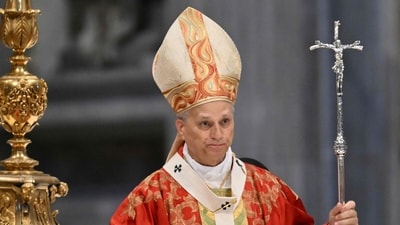 Pope Leo XIV leads a mass on the Solemnity of Saints Peter and Paul, Rome's patron saints, at St Peter's basilica in The Vatican. (AFP) Pope Leo XIV leads a mass on the Solemnity of Saints Peter and Paul, Rome's patron saints, at St Peter's basilica in The Vatican. (AFP)