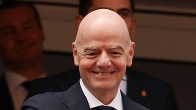 FIFA President Gianni Infantino attends the FIFA World Cup 2026 Round of 32 match between Spain and Austria on July 2. (Getty Images via AFP)