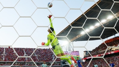 Mateo Kovacic nearly gave Croatia the lead, only for Diogo Costa to get the slightest touch and push his low strike onto the post. (REUTERS)
